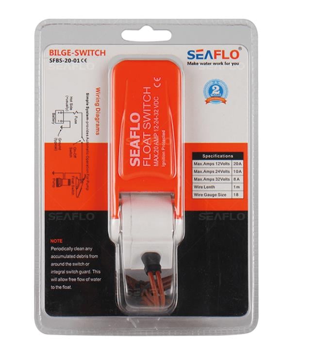 Seaflo - Seaflo SFBS-20-01 Sintine Pompası Şamandıra Şalteri, DS Pompa Şamandırası 12-24 Volt 20 Amper