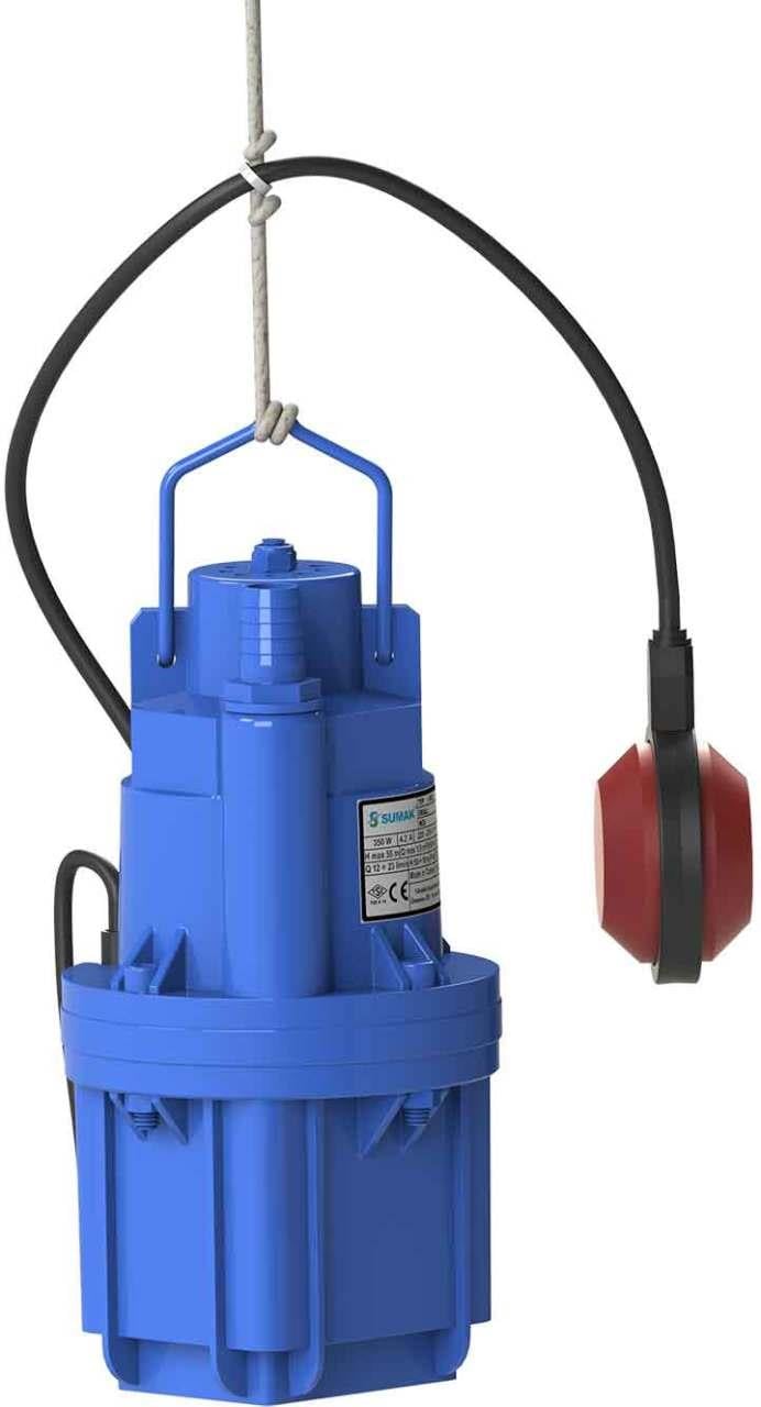 Sumak Pompa - Sumak SDF4 Flatörlü Elektromanyetik Dalgıç Pompa 20 Metre Kablolu