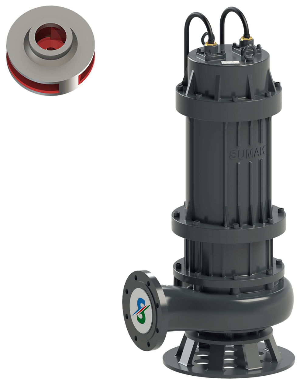 Sumak Pompa - Sumak SDTK 250/6 Foseptik Dalgıç Pompa Trifaze (380V) 25HP (10 m. Kablolu+Panolu)