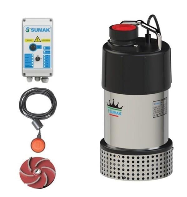 Sumak Pompa - Sumak SDTV 40/2.5 Z Gömlek Soğutmalı Dalgıç Pompa Trifaze 380V 4 Hp