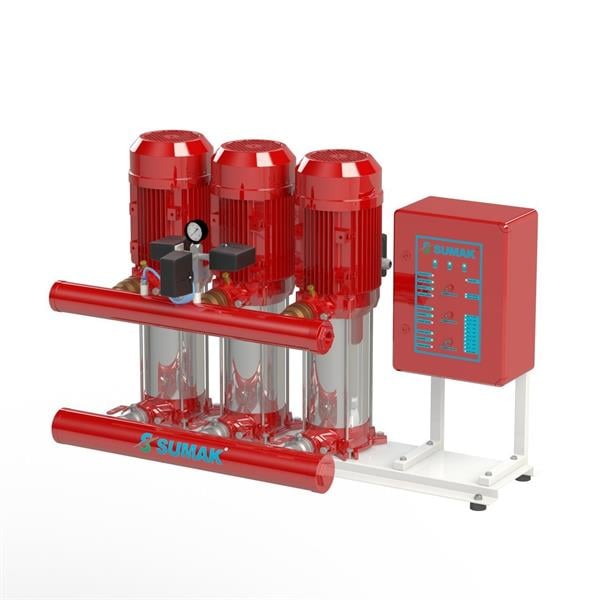 Sumak Pompa - Sumak SHT 12 C 400/7-EEEY Üç Pompalı Elektrikli Yangın Hidroforu