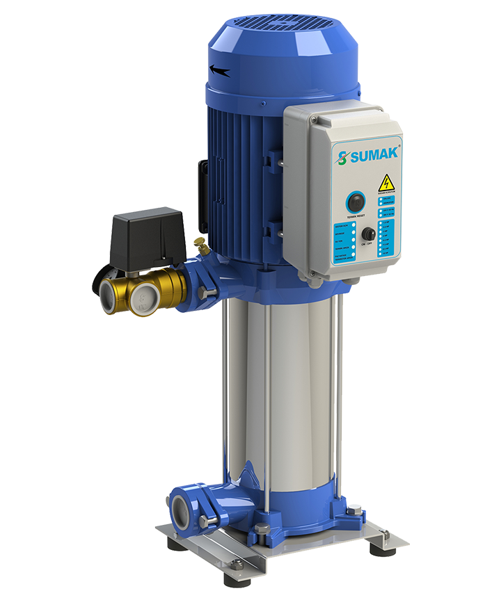 Sumak Pompa - Sumak SHT 6A-100/6 Düşey Milli Kademeli Hidrofor 6 KAT 15 DAİRE 0.75kW 380V