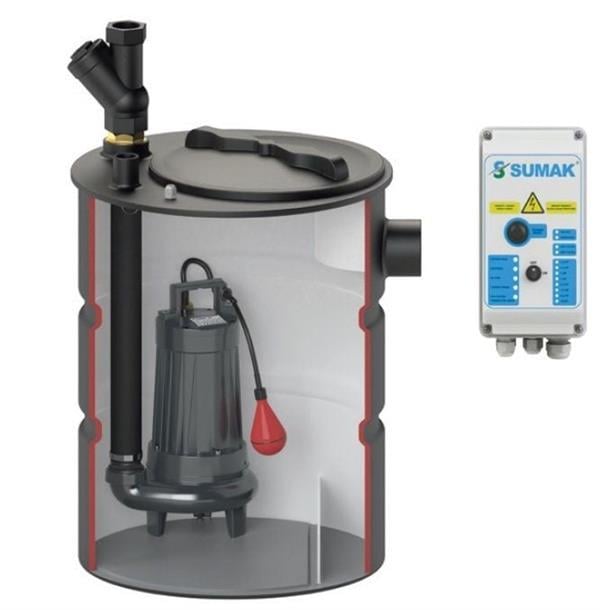 Sumak Pompa - Sumak SMAC 2200 A Wc Termoplastik Tanklı Foseptik Dalgıç Pompa 9 mss 18 m³/h