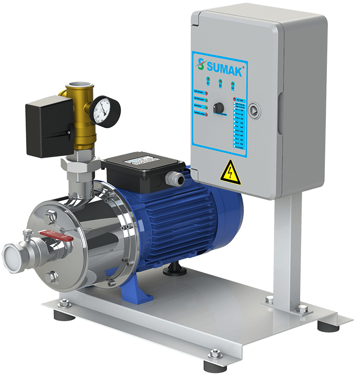 Sumak Pompa - Sumak SMINOX12A 220/2T Emişli Paslanmaz Kademeli Hidrofor 7 Kat 14 Daire