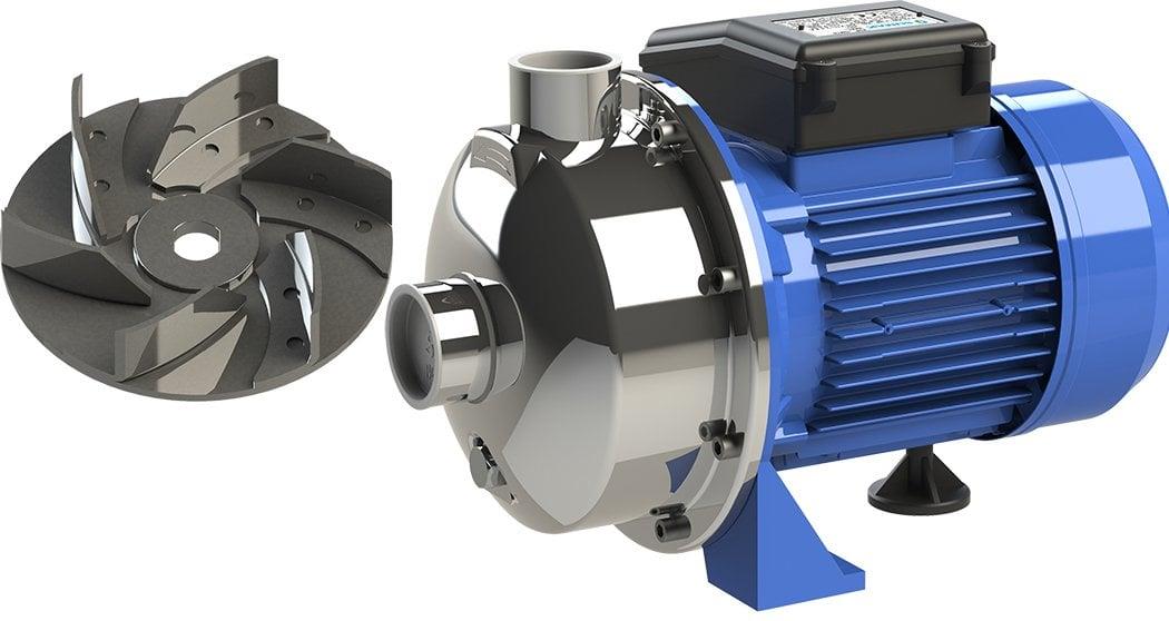 Sumak Pompa - Sumak SMINOX/A-100-S Sıcak Su Paslanmaz Santrifüj Pompa Açık Fan 90°C Monofaze (220V) 1HP