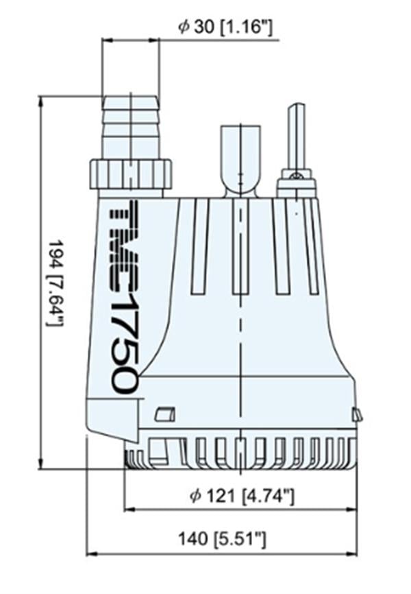 Tmc - Tmc SR12224 Üst Çıkışlı Sintine Pompası 12V 1750 gph