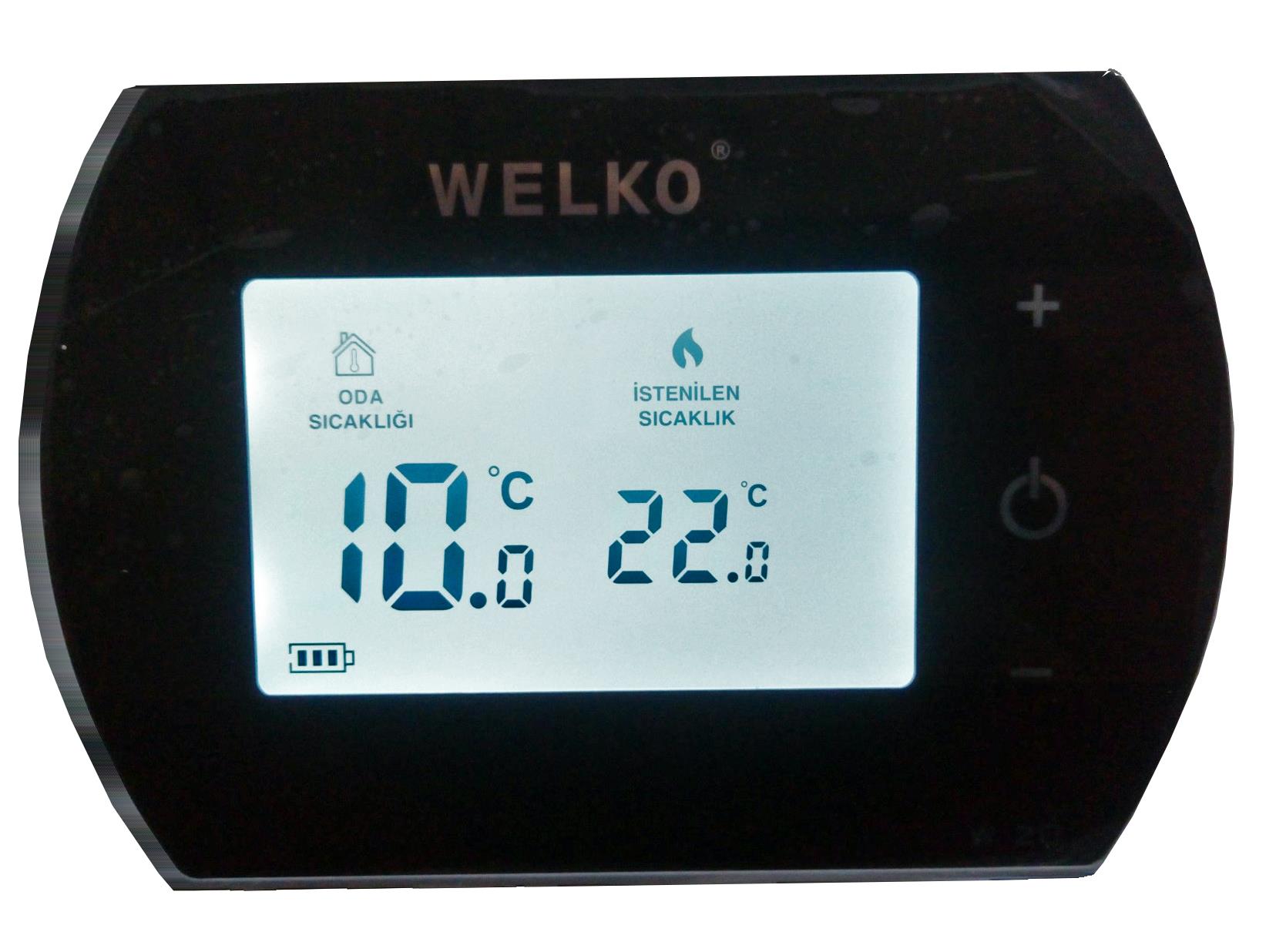 Welko - Welko W20 KABLOLU Oda Termostatı - Dijital Gösterge Dokunmatik Ekran