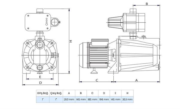 Wilo - Wilo Control SPS 4-44 Jet Pompalı Otomatik Akıllı Hidrofor 4 Kat 10 Daire, 1Hp 4.4 Bar