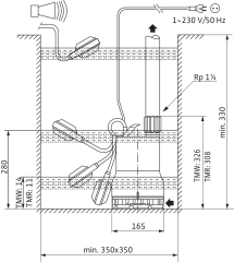 Wilo - Wilo TMW 32/11HD Flatörlü Kirli Su Dalgıç Pompa 10 mss 16 m³/h