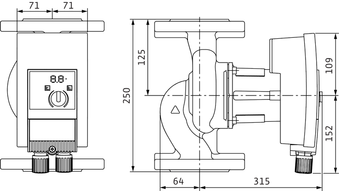 Wilo - Wilo Yonos MAXO 40/0,5-12 Frekans Konvertörlü Sirkülasyon Pompası 13 mss 24,8 m³/h