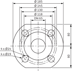 Wilo - Wilo Yonos MAXO 65/0,5-9 Frekans Konvertörlü Sirkülasyon Pompası 10,1 mss  32 m³/h