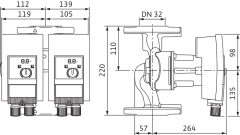 Wilo - Wilo Yonos MAXO-D 32/0,5-11 Frekans Konvertörlü Sirkülasyon Pompası 9,2 mss 13,3 m³/h