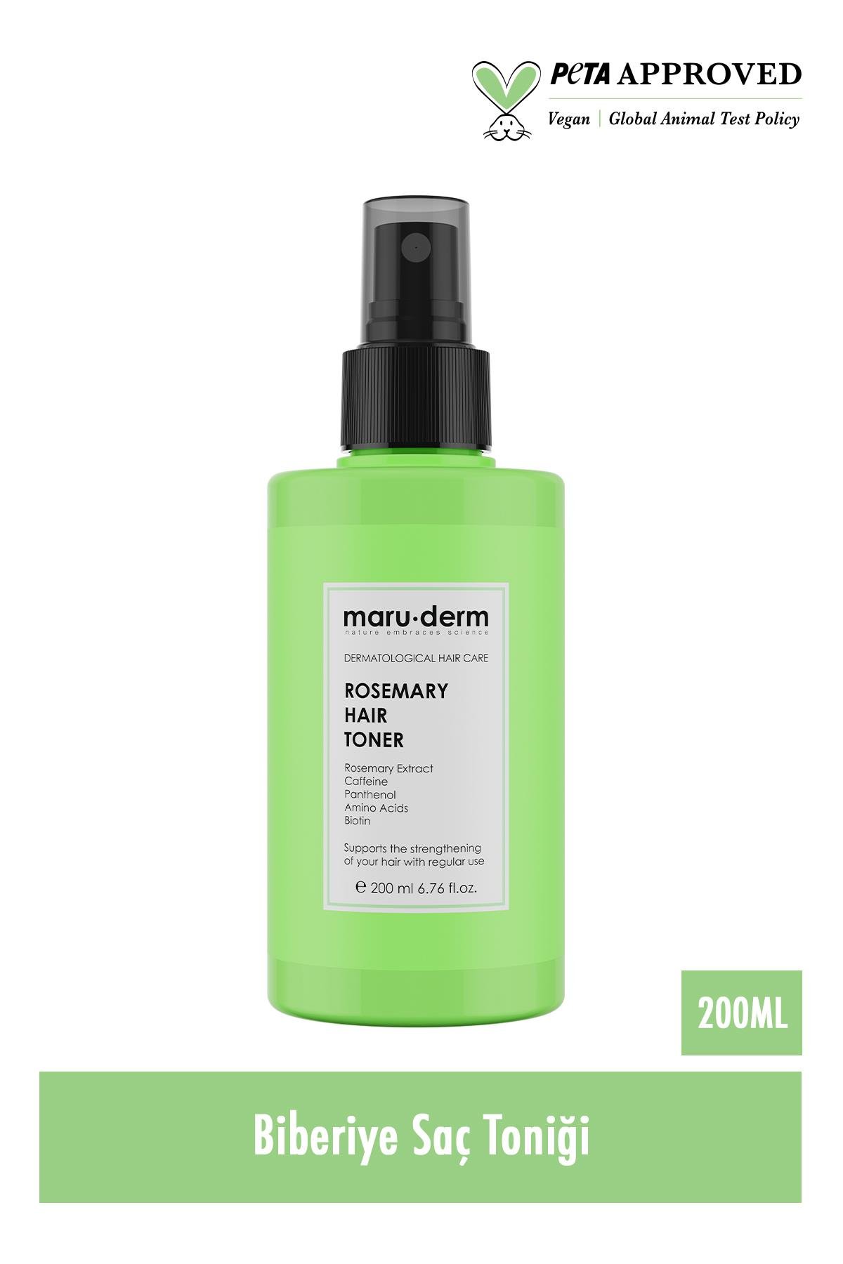 Maruderm Biberiye Saç Bakım Toniği 200 ML | Tüm Saç Tipleri | Vegan