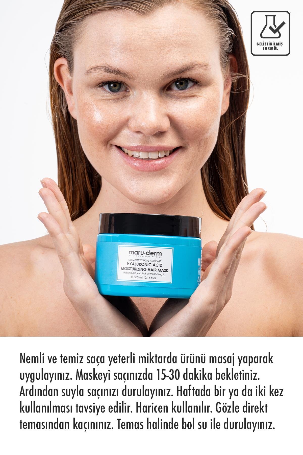 Maruderm Hyalüronik Asit Nemlendirici Saç Maskesi 300 ML | Tüm Saç Tipleri | Vegan