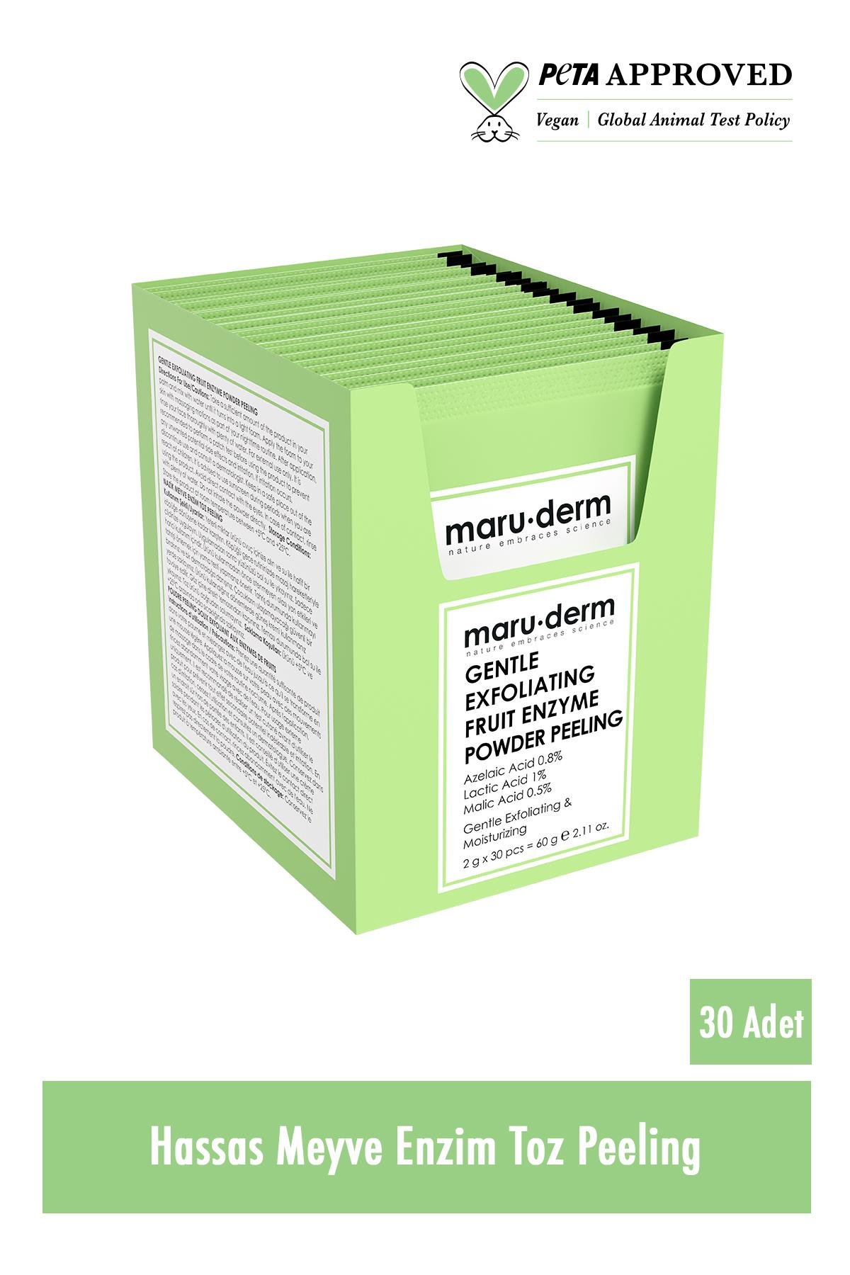 Maruderm AHA Meyve Enzim Hassas Toz Peeling 60 GR (Azelaic Acid 0,8% + Lactic Acid 1% + Malic Acid 0.5%)