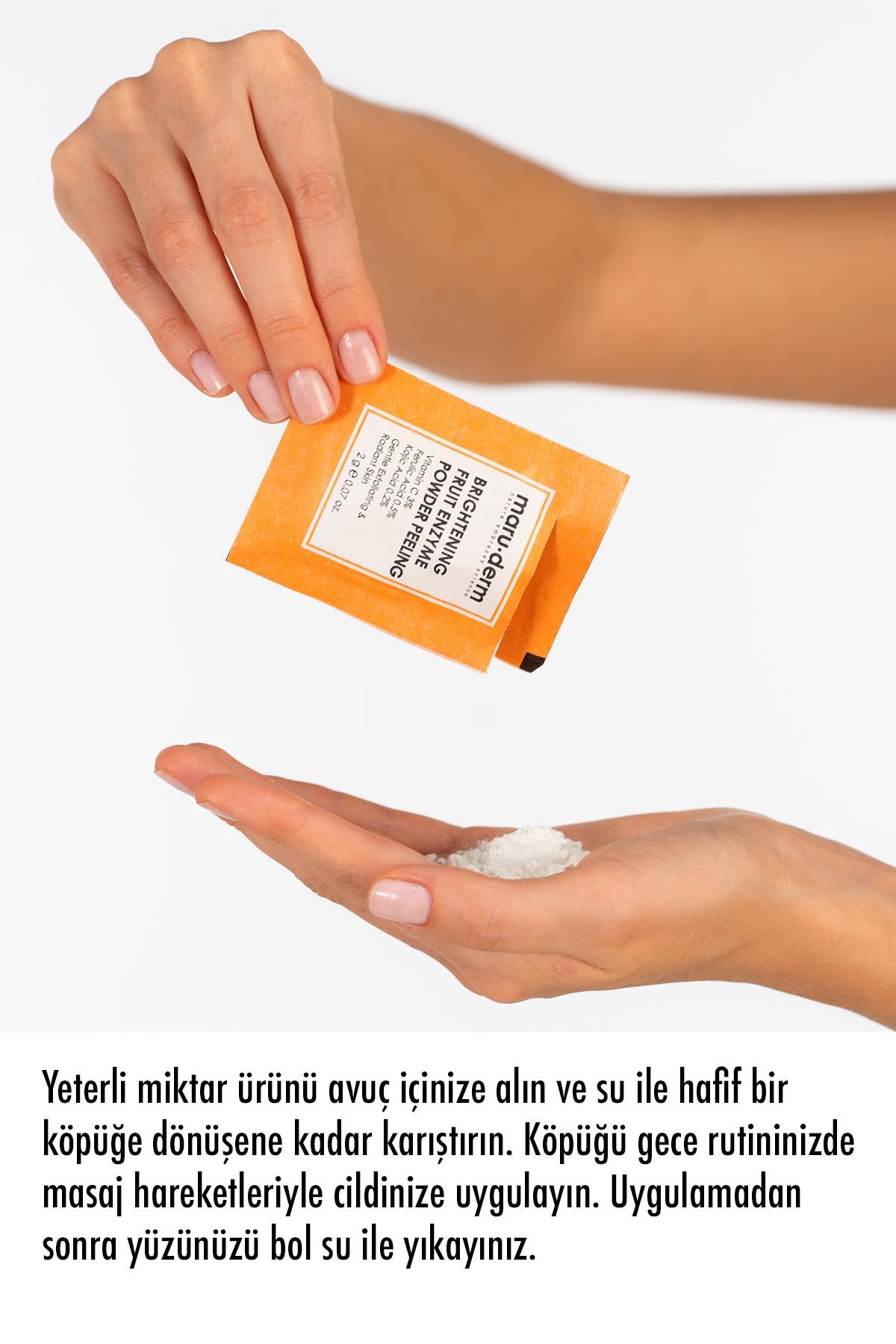 Maruderm Aydınlatıcı Meyve Enzim Toz Peeling 60 GR (Vitamin C 3% + Ferulic Acid 0,5% + Kojic Acid 0,2%)