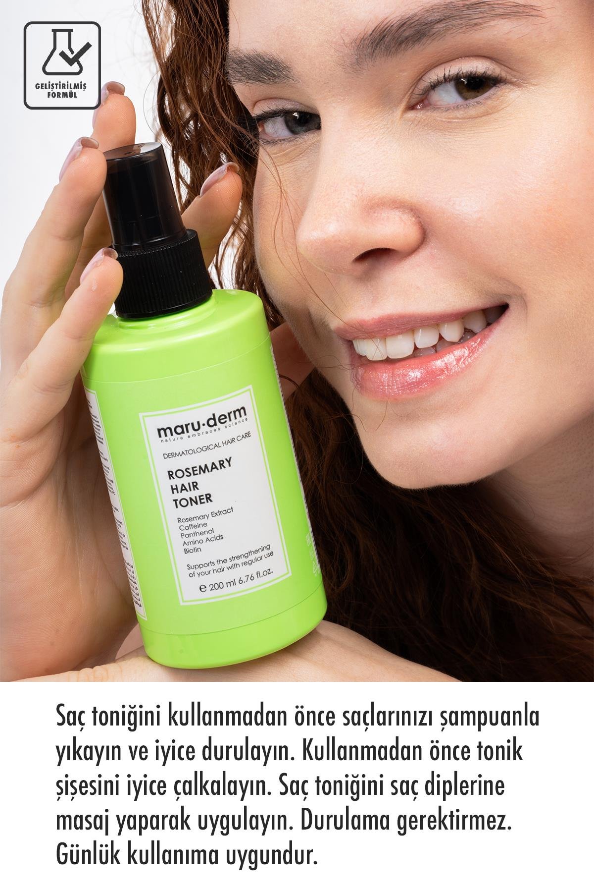 Maruderm Biberiye Saç Bakım Toniği 200 ML | Tüm Saç Tipleri | Vegan