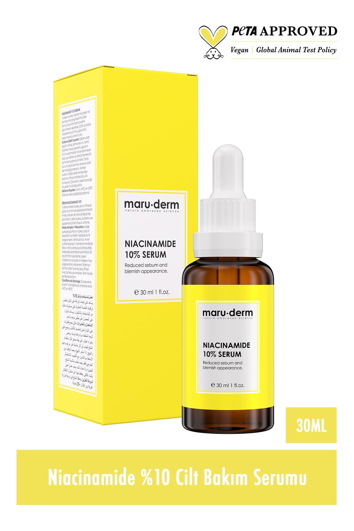Niacinamide %10 + Hyalüronik Asit + Panthenol Cilt Bakım Serumu 30 Ml