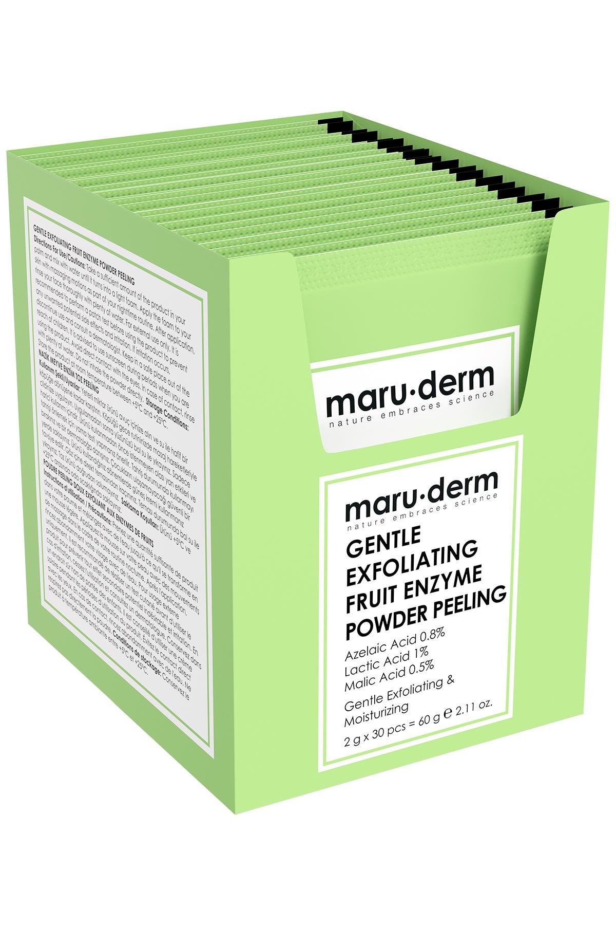 Maruderm AHA Meyve Enzim Hassas Toz Peeling 60 GR (Azelaic Acid 0,8% + Lactic Acid 1% + Malic Acid 0.5%)
