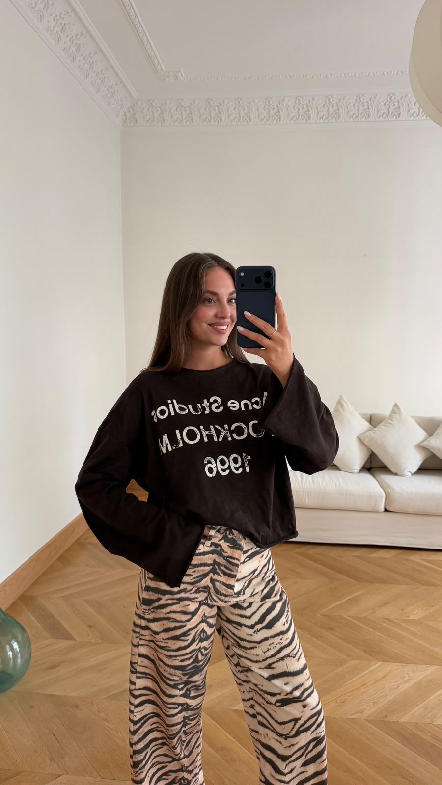 Acı Kahve Yazı Basılı Oversize T-Shirt