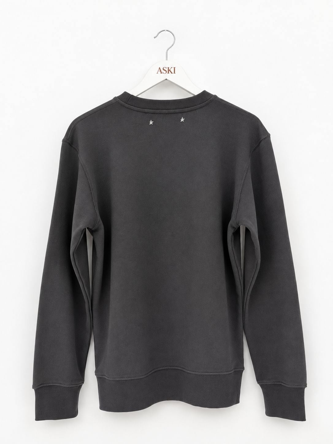 Antrasit Star Yazı Baskılı Bisiklet Yaka SweatShirt