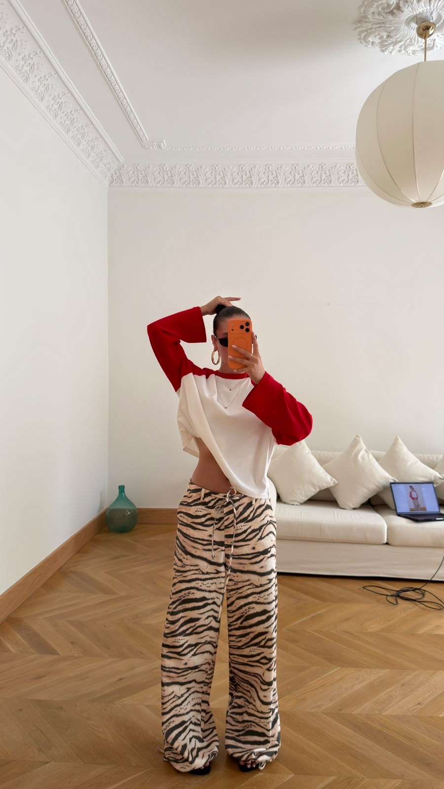 Bej Beli Ve Paçası Ayarlanabilinir Gabardin Zebra Pantolon