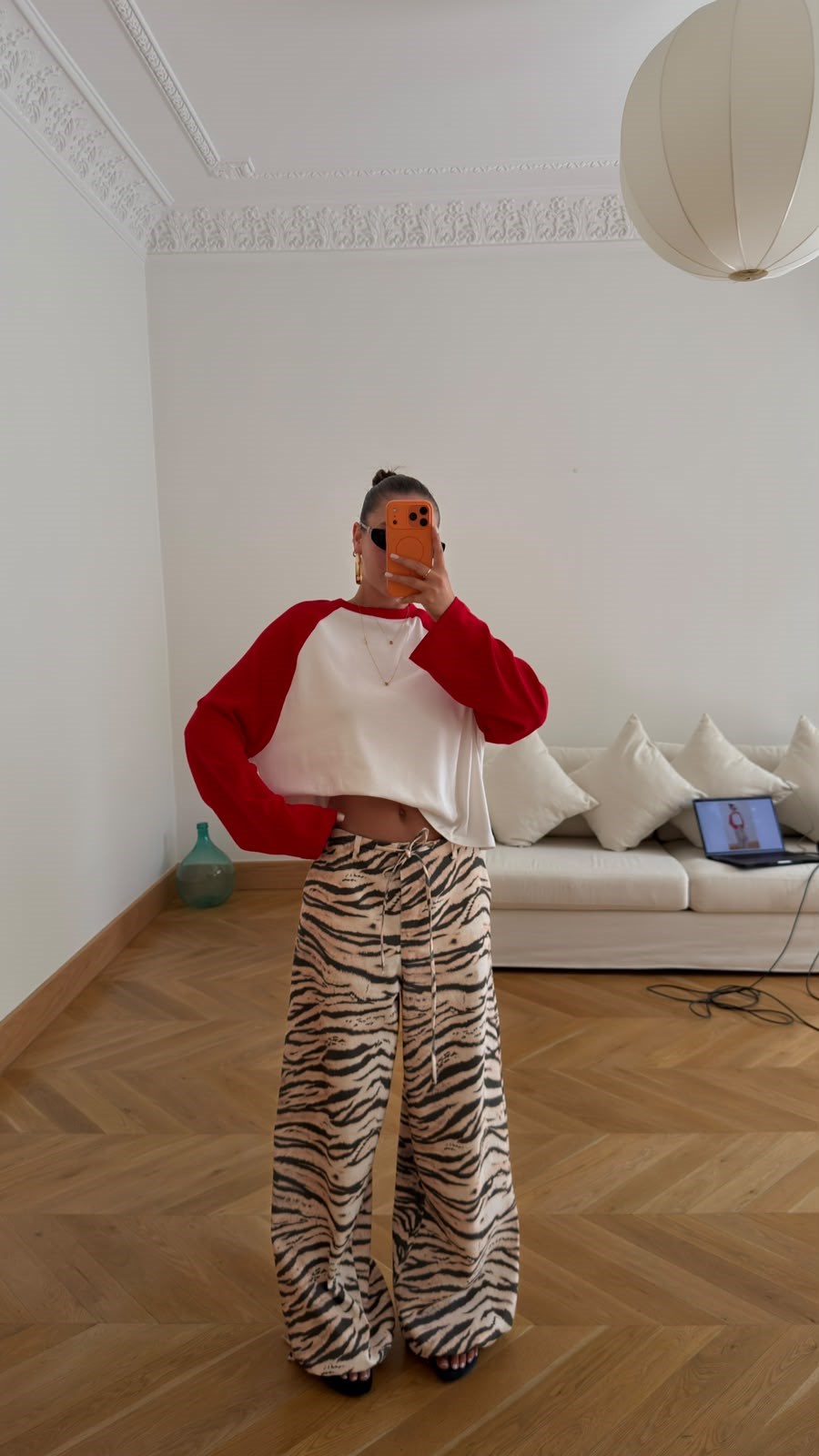 Bej Beli Ve Paçası Ayarlanabilinir Gabardin Zebra Pantolon