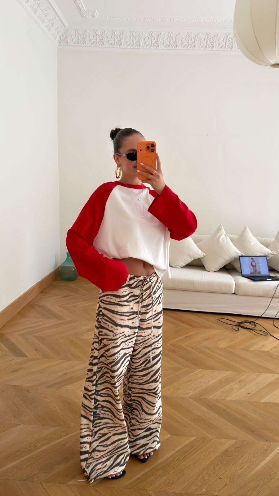 Bej Beli Ve Paçası Ayarlanabilinir Gabardin Zebra Pantolon