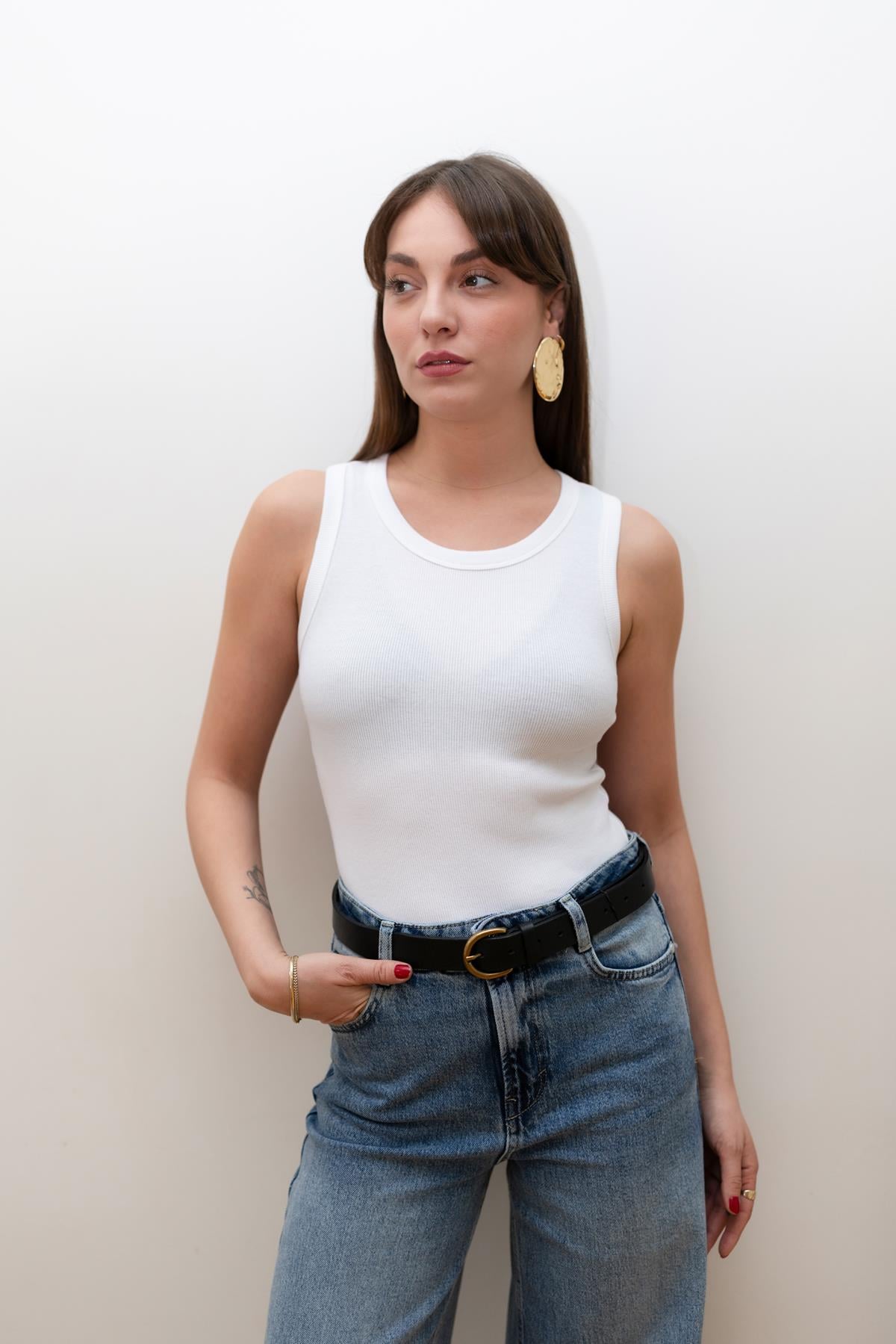 Beyaz Fitilli Basic Atlet