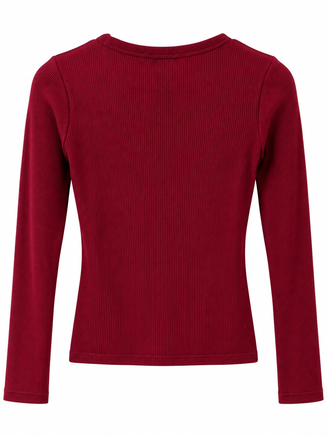 Bordo Bisiklet Yaka Fitilli Likralı Bluz