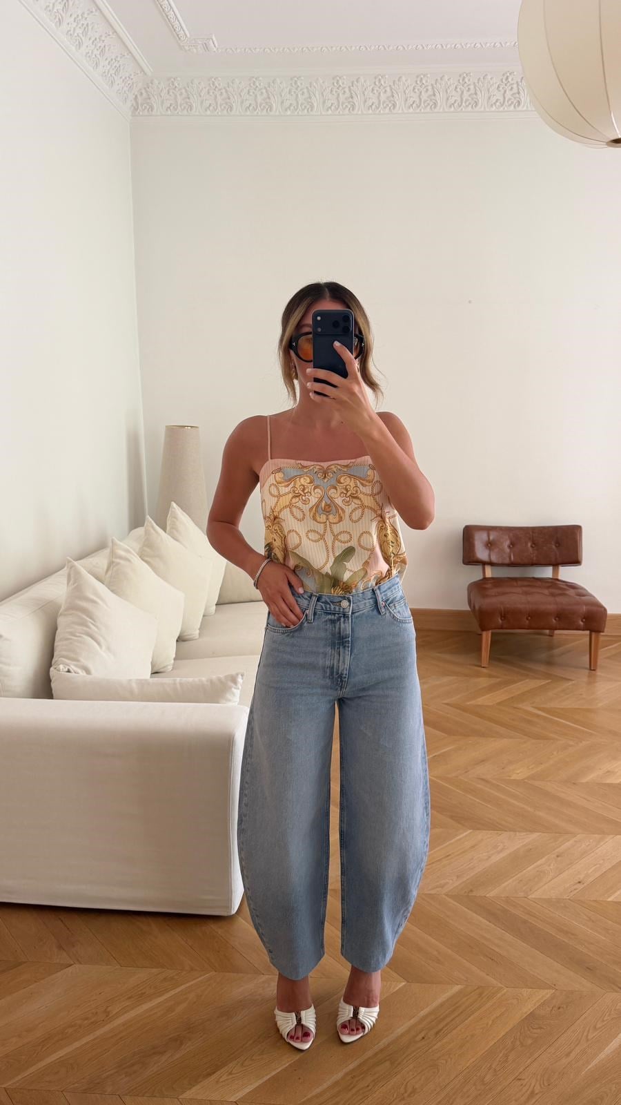 Buz Mavi Taşlamalı Slouchy Jean Pantolon