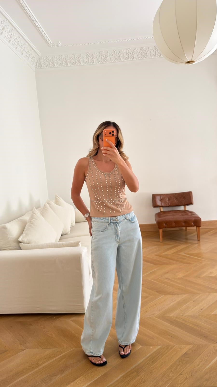Buz Mavi Yüksek Bel Slouchy Jean Pantolon