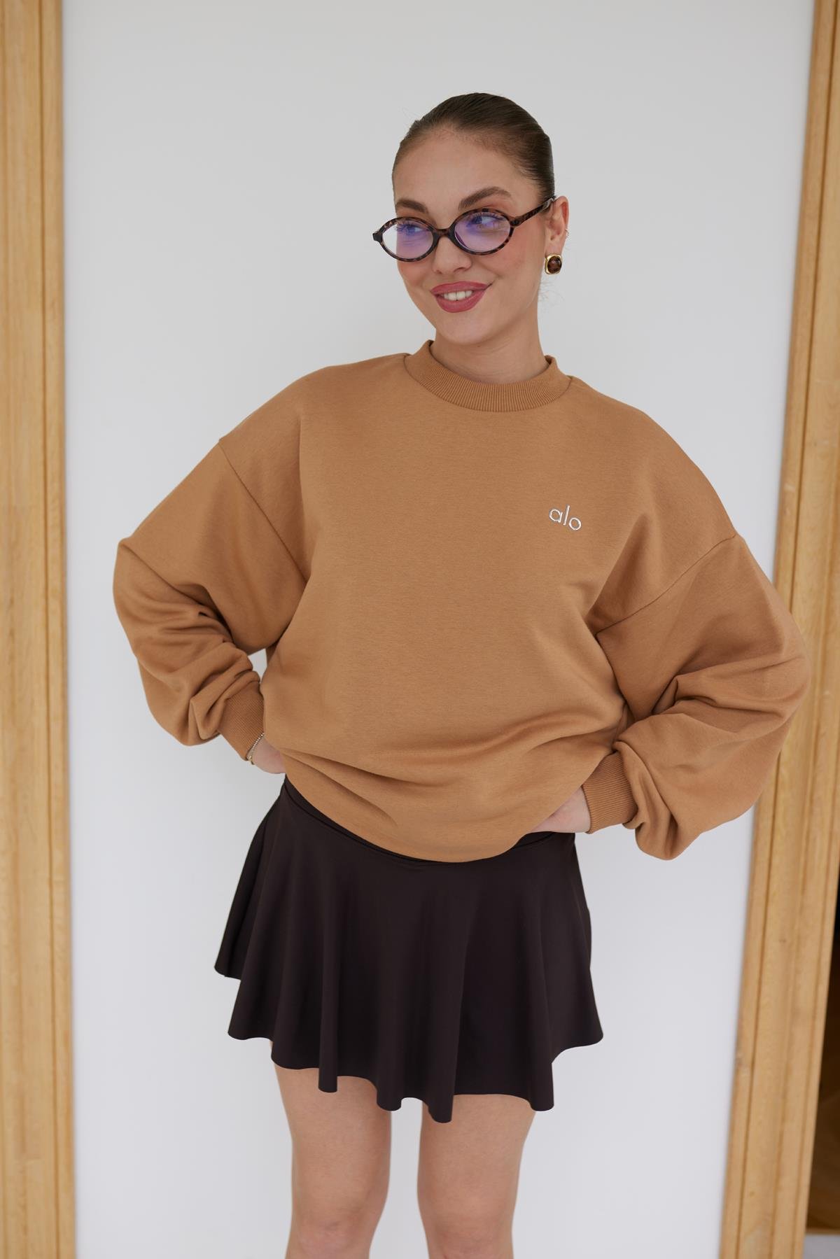 Camel Yazı Baskılı Basic SweatShirt