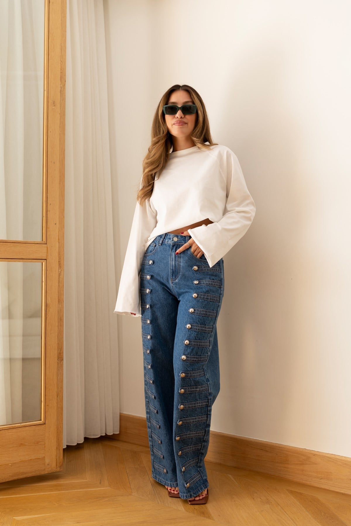 Ekru Oversize İspanyol Kol Basic T-Shirt