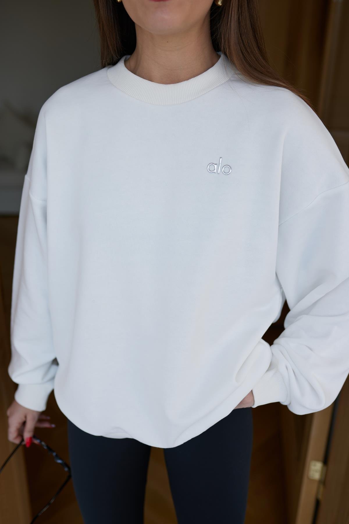 Ekru Yazı Baskılı Basic SweatShirt ( Ön Sipariş Ürünüdür 17.02.2025 Tarihinde Çıkacaktır)