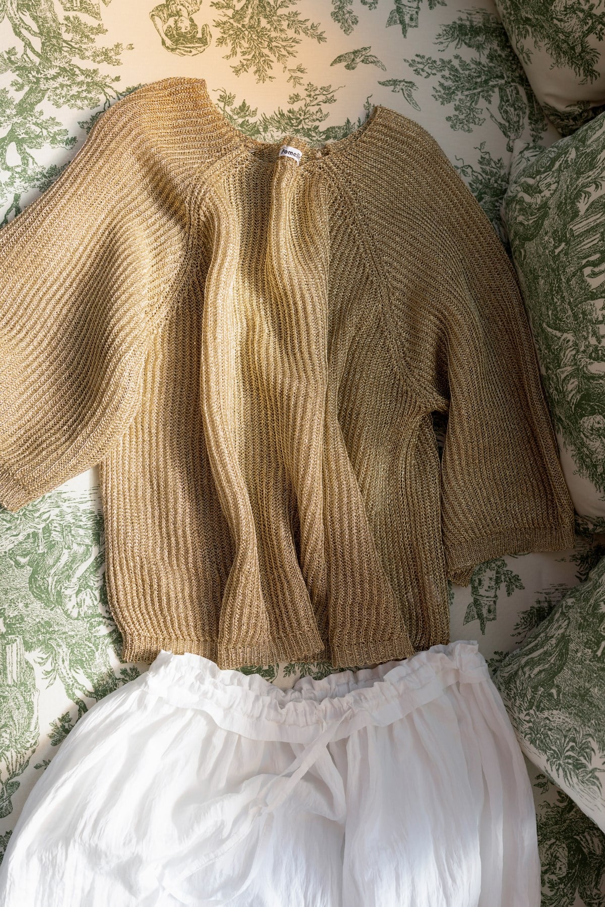 Gold Oversize Simli Mevsimlik Triko Bluz