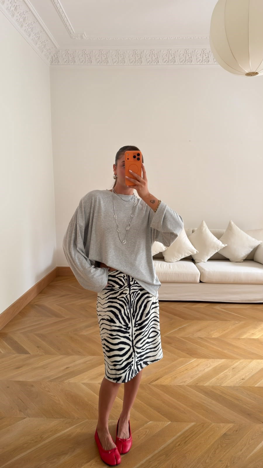 Gri Vatkalı Oversize Basic SweatShirt