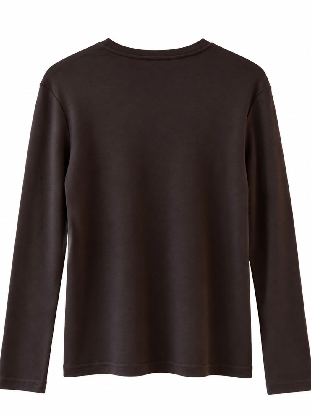 Kahve Basic Bisiklet Yaka T-Shirt
