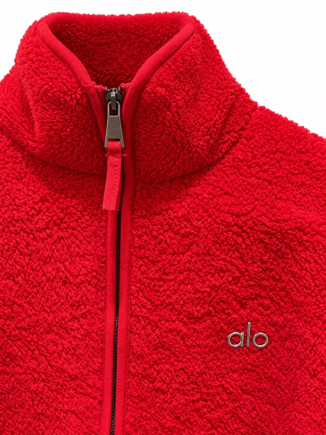 Kırmızı Fermuarlı Logo Detaylı Polar Sweat