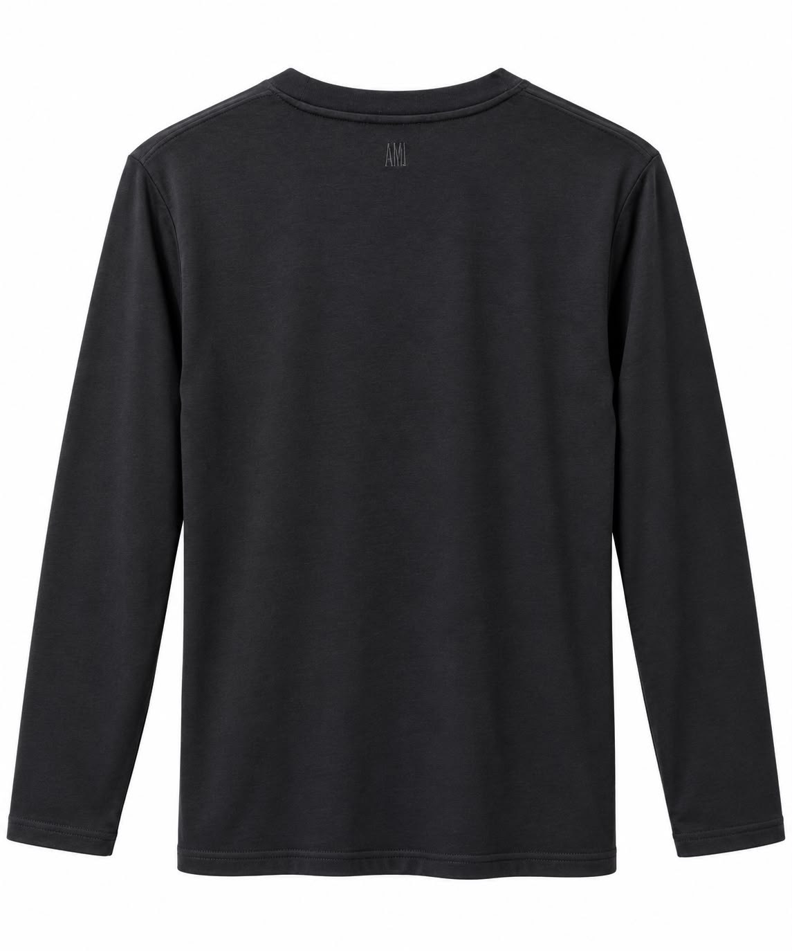Siyah Kalp Nakış Detaylı Uzun Kol T-Shirt