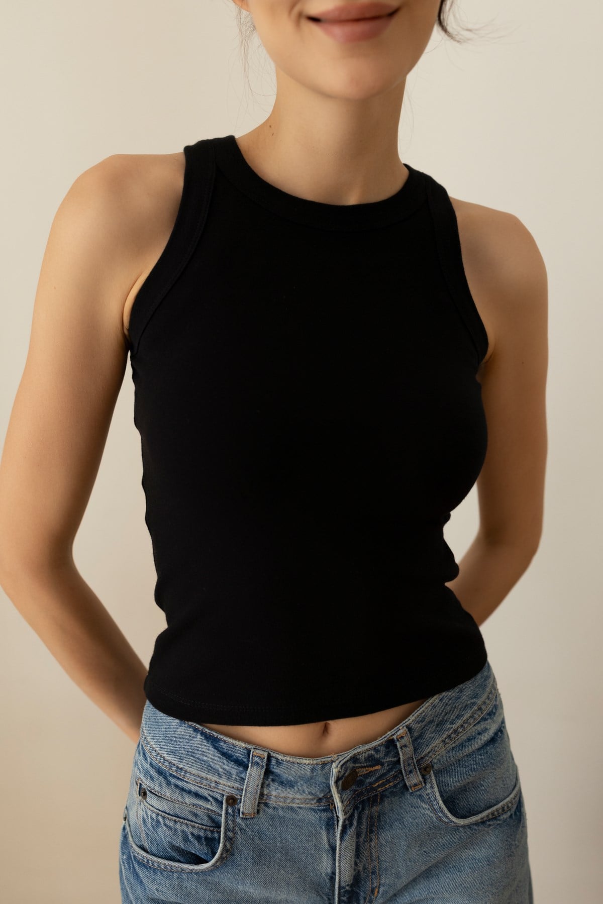 Siyah Sıfır Kol Basic Atlet