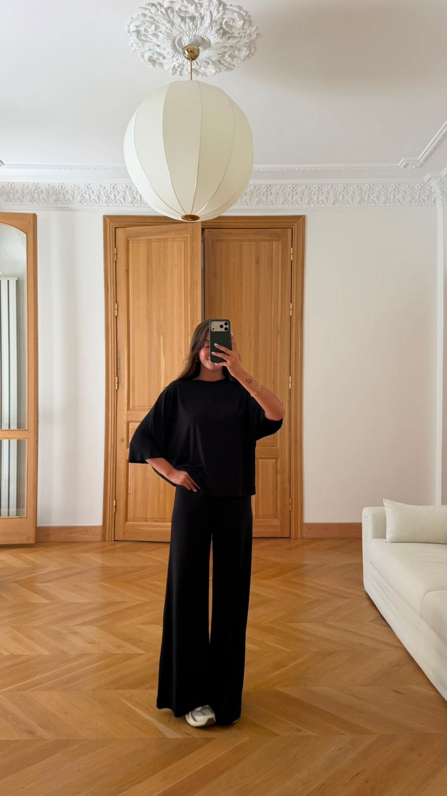 Siyah Yarasa Kol T-Shirt Pantolon Takım