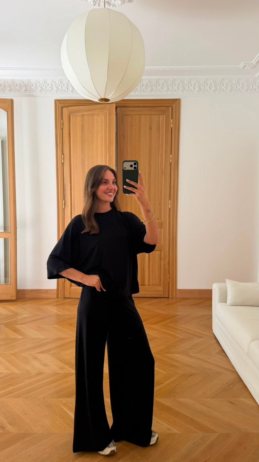 Siyah Yarasa Kol T-Shirt Pantolon Takım
