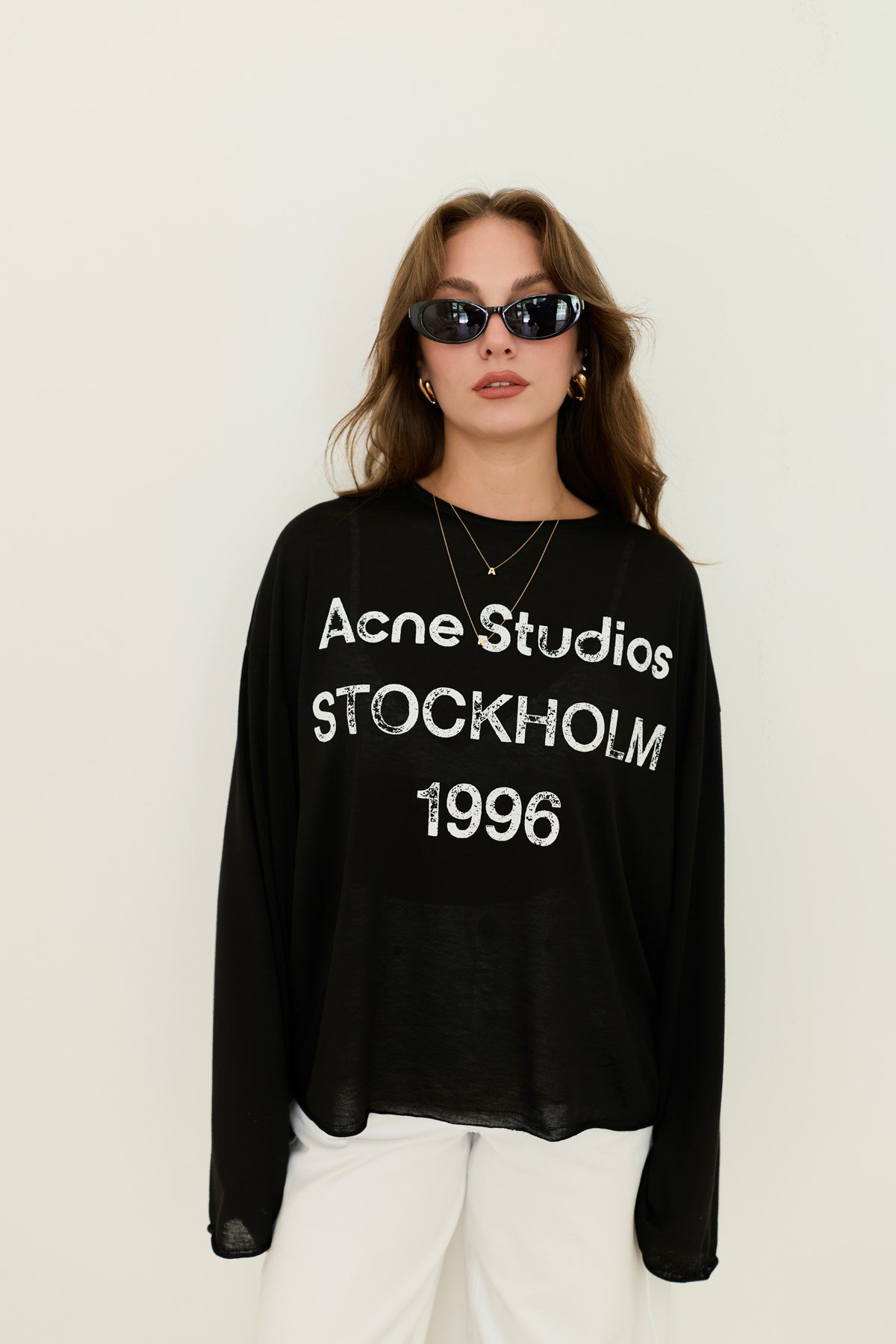 Siyah Yazı Basılı Oversize T-Shirt
