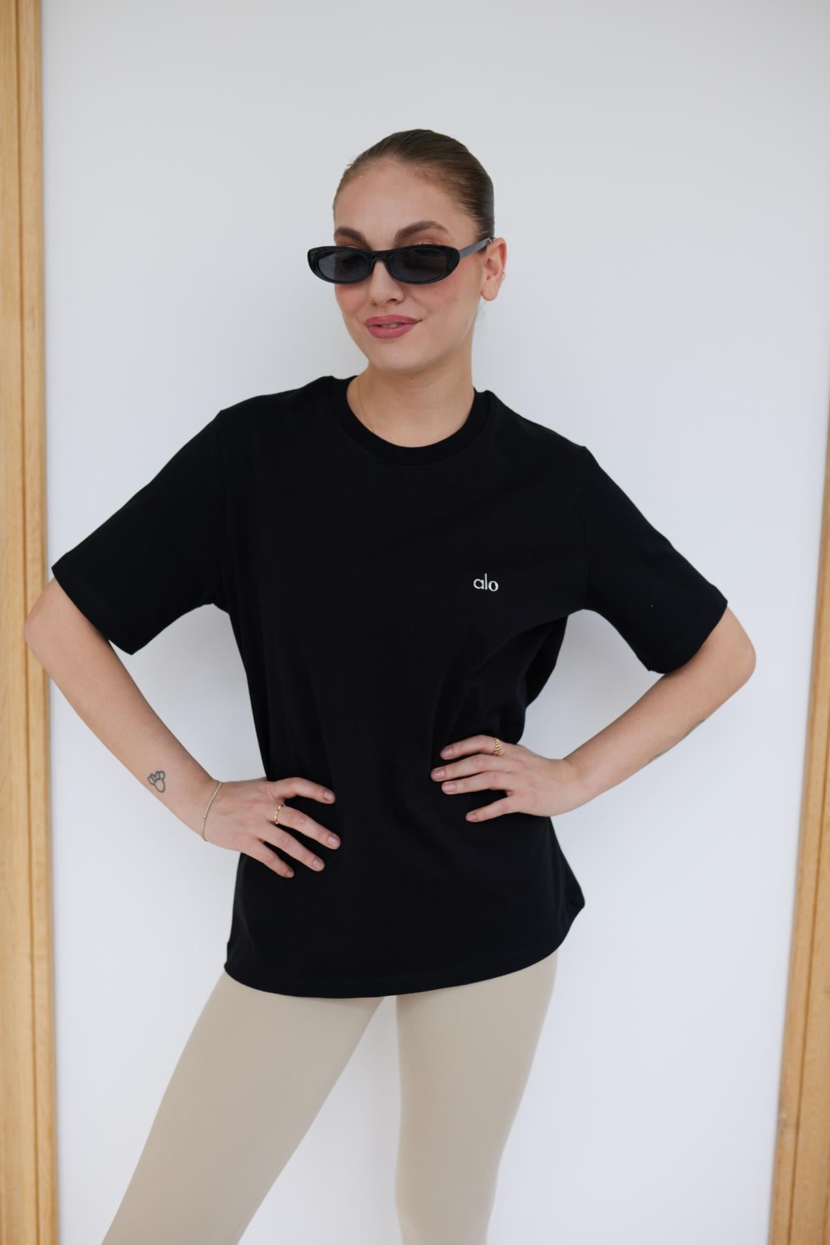 Siyah Yazı Baskılı Basic T-Shirt