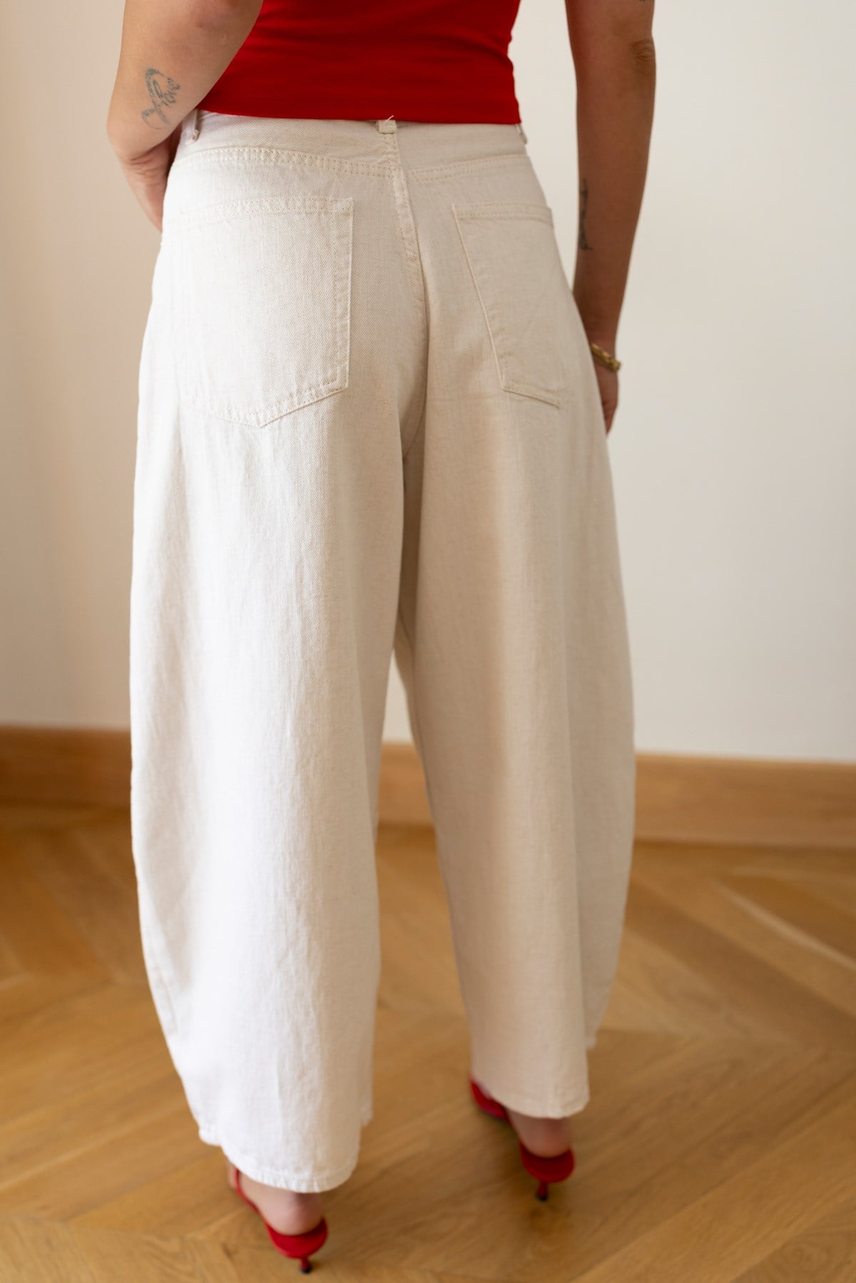 Taş Yüksek Bel Slouchy Pantolon
