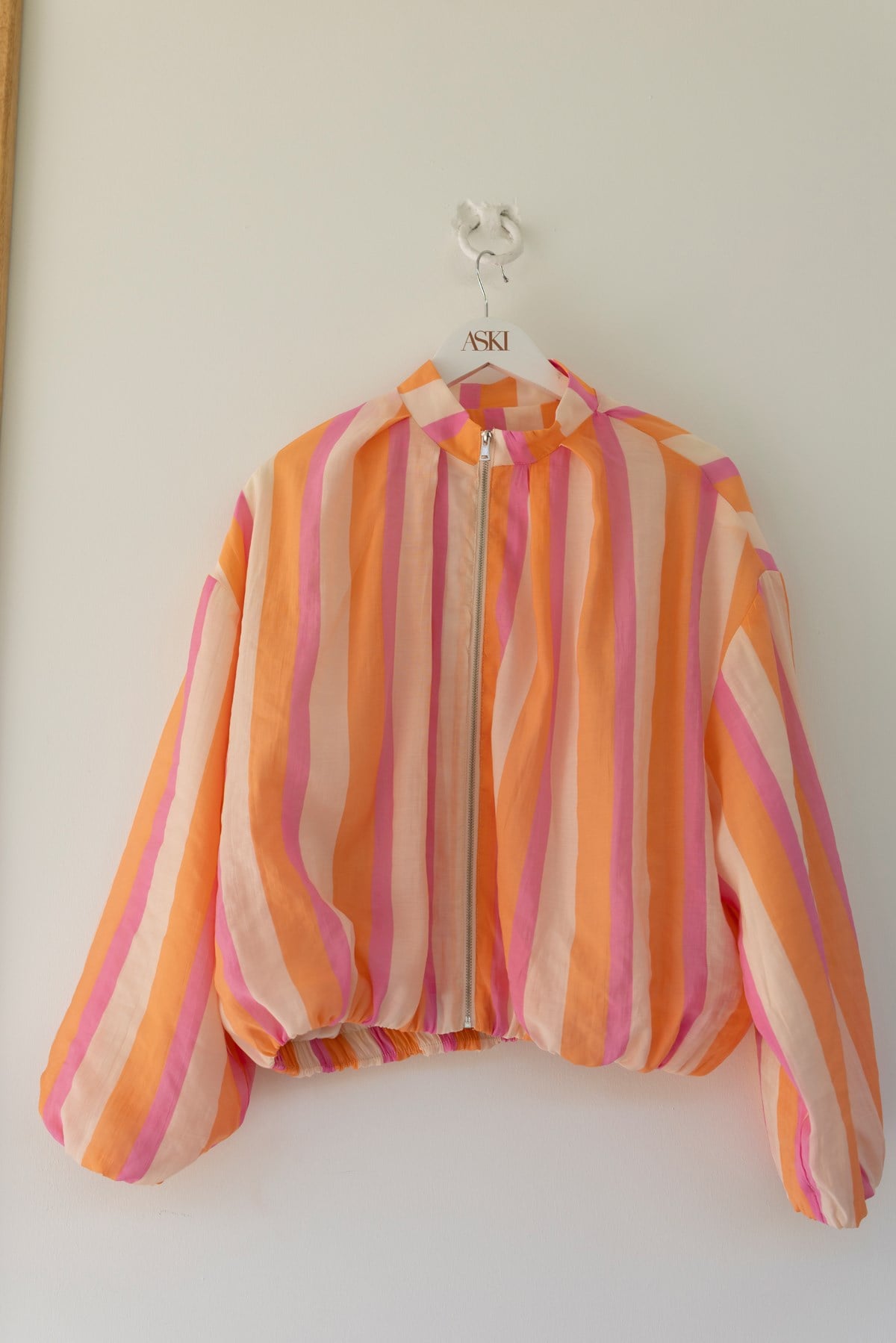 Turuncu-Pembe Renk Geçişli Bomber Ceket