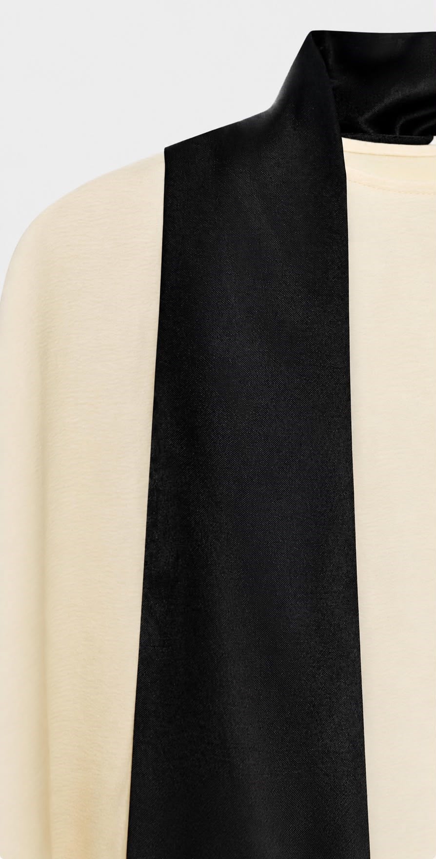 Vizon Asimetrik Kesim Oversize Kuşaklı Keten Bluz