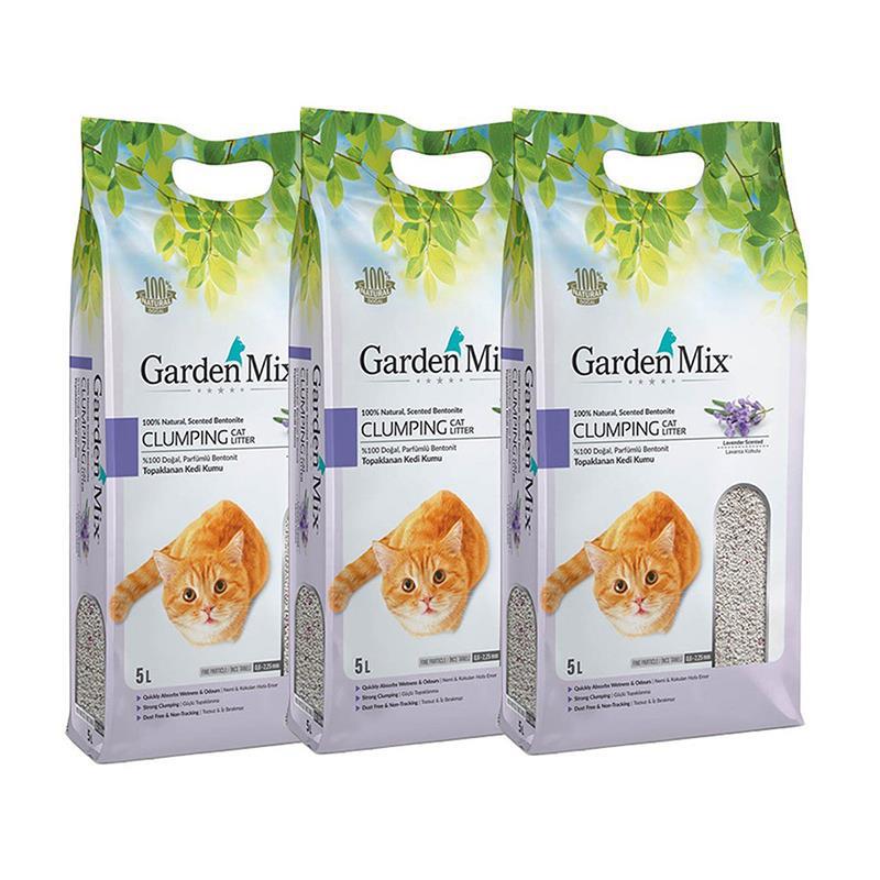 Gardenmix Bentonit Lavanta İnce Taneli Kedi Kumu 5 Lt x 3 Paket