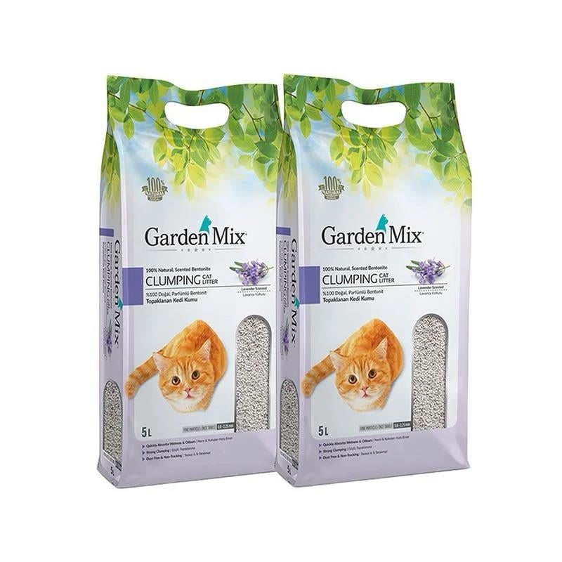 Gardenmix Bentonit Lavanta İnce Taneli Kedi Kumu 5 Lt x 2 Paket